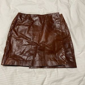 Leather mini skirt